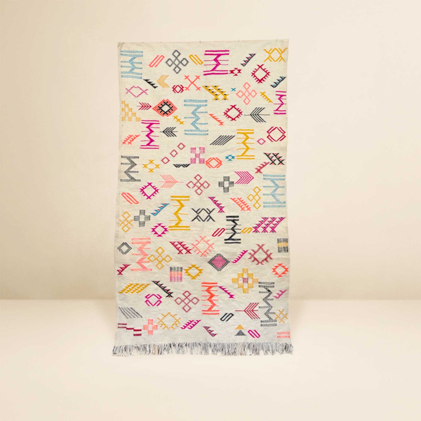 Tapis berbère Azilal Kilim • Motifs géométriques colorés