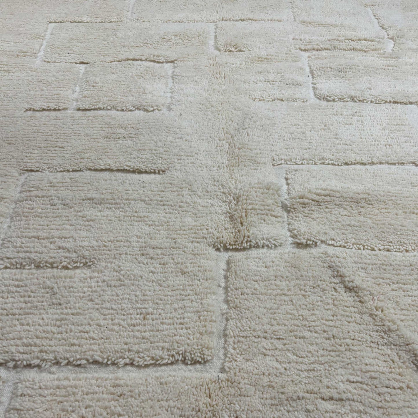 Tapis berbère Beni Ouarain • Motif lignes géométriques en carrés blanc