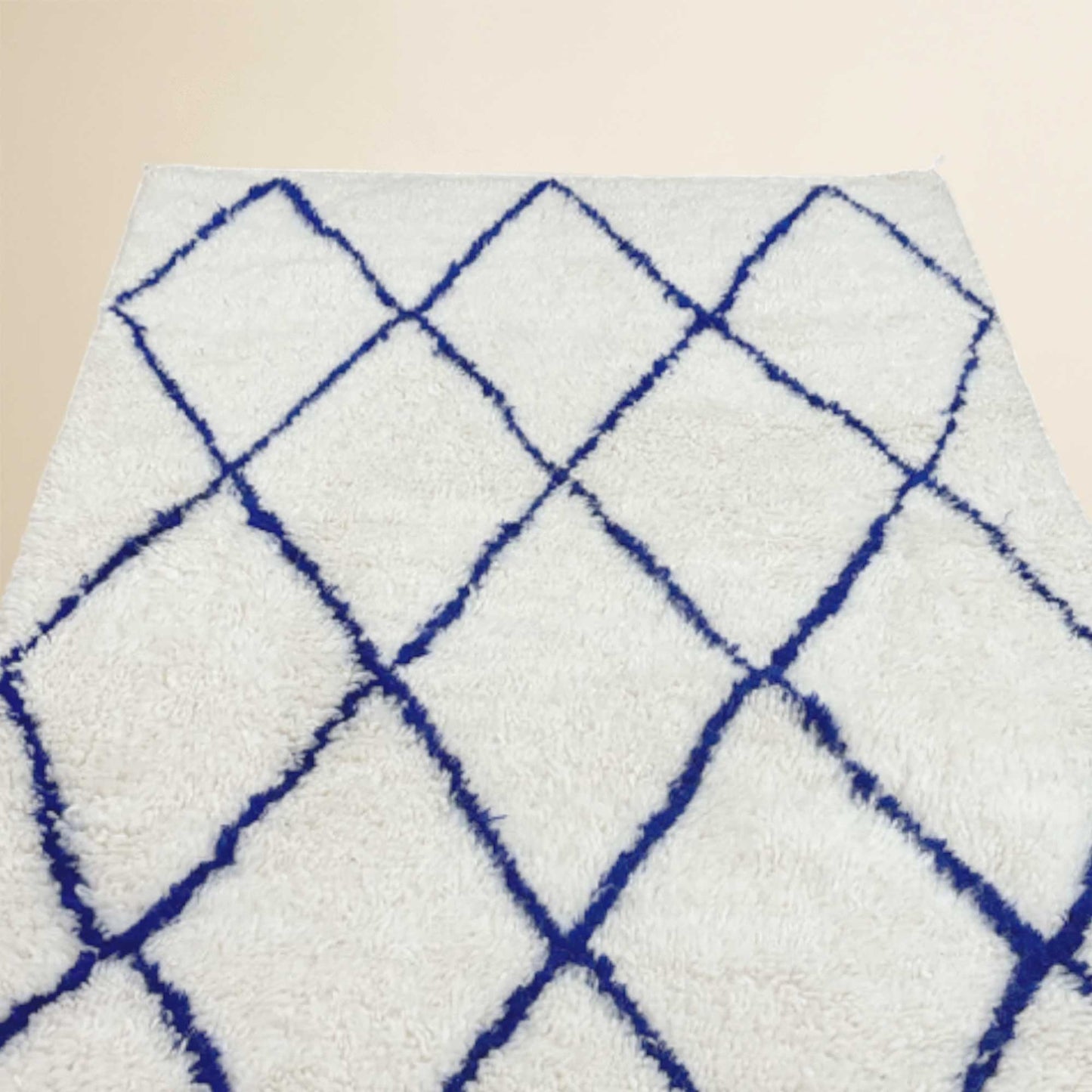 Tapis berbère Beni Ouarain • Motif losanges bruns sur fond beige