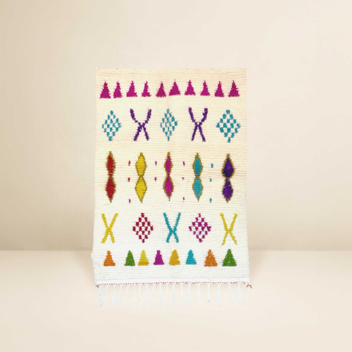 Tapis berbère Beni Ouarain • Motifs géométriques colorés