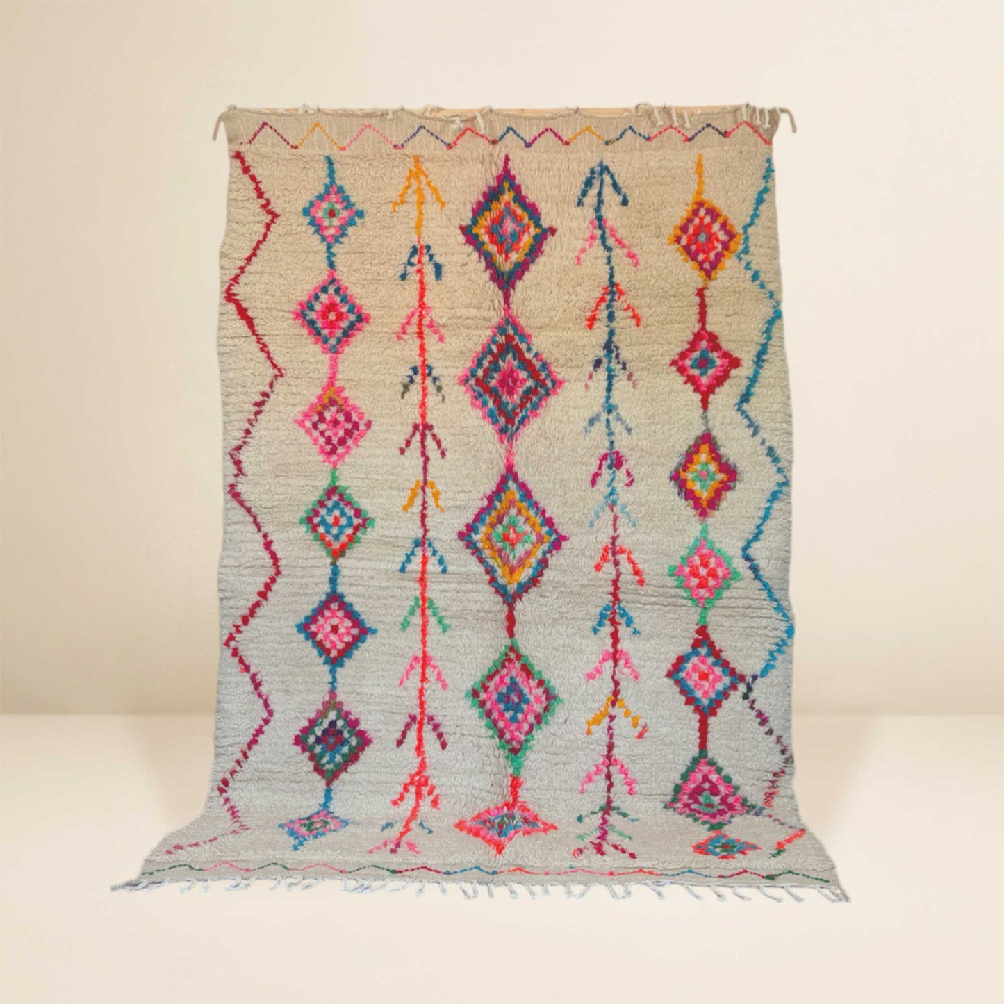 Tapis berbère Azilal coloré • Motifs losanges multicolores