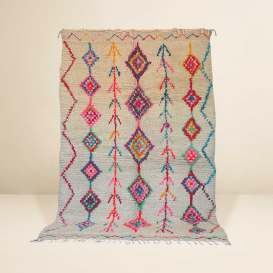 Tapis berbère Azilal coloré • Motifs losanges multicolores