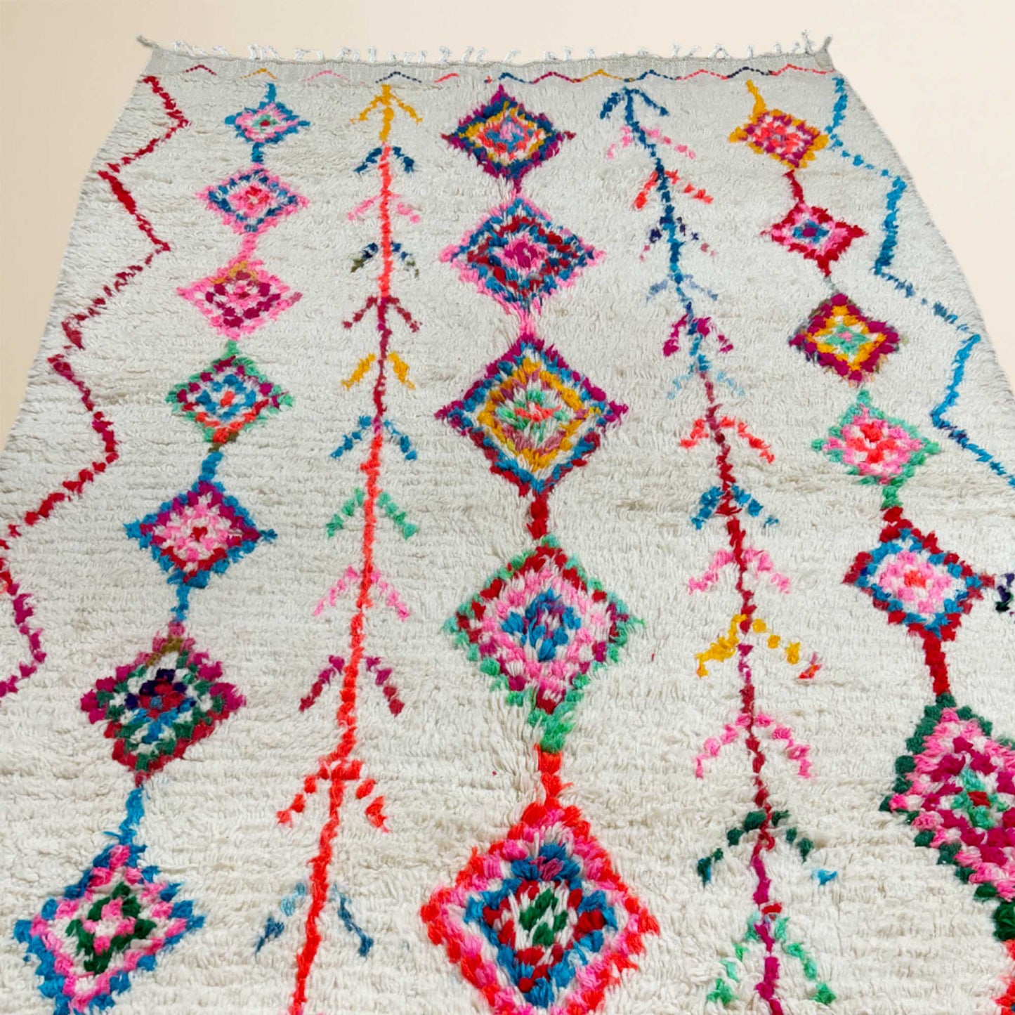 Tapis berbère Azilal coloré • Motifs losanges multicolores