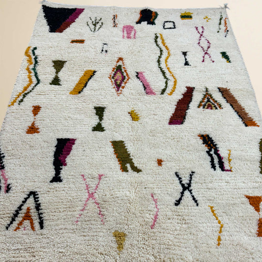 Tapis berbère Beni Ouarain • Motifs abstraits colorés
