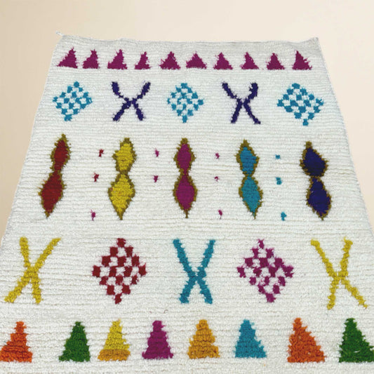 Tapis berbère Beni Ouarain • Motifs géométriques colorés