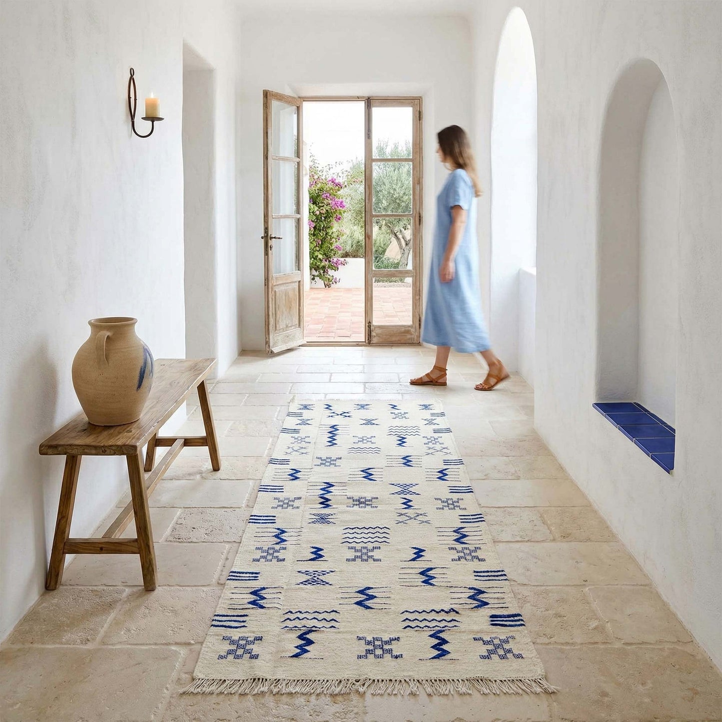 Azura • le tapis berbère Kilim qui fait entrer un souffle d’ailleurs • 80 x 270 cm
